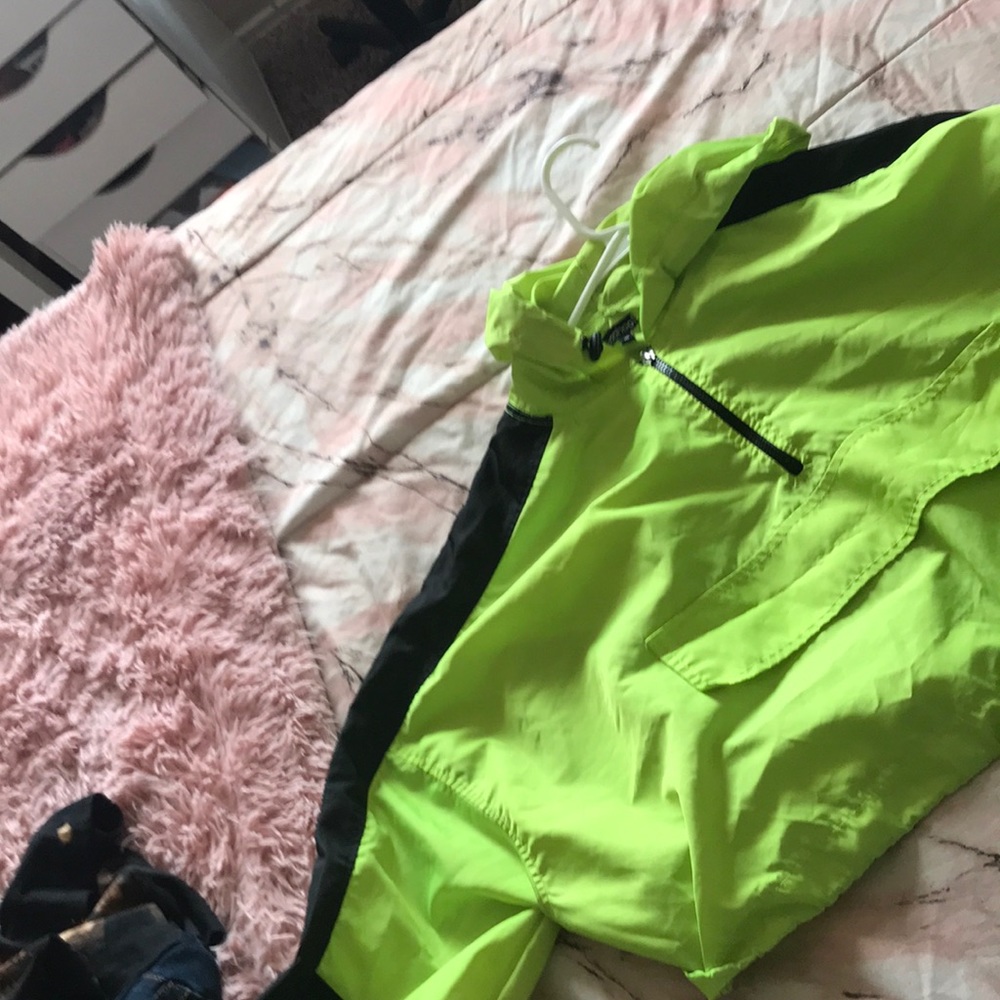 Neon crop top windbreaker